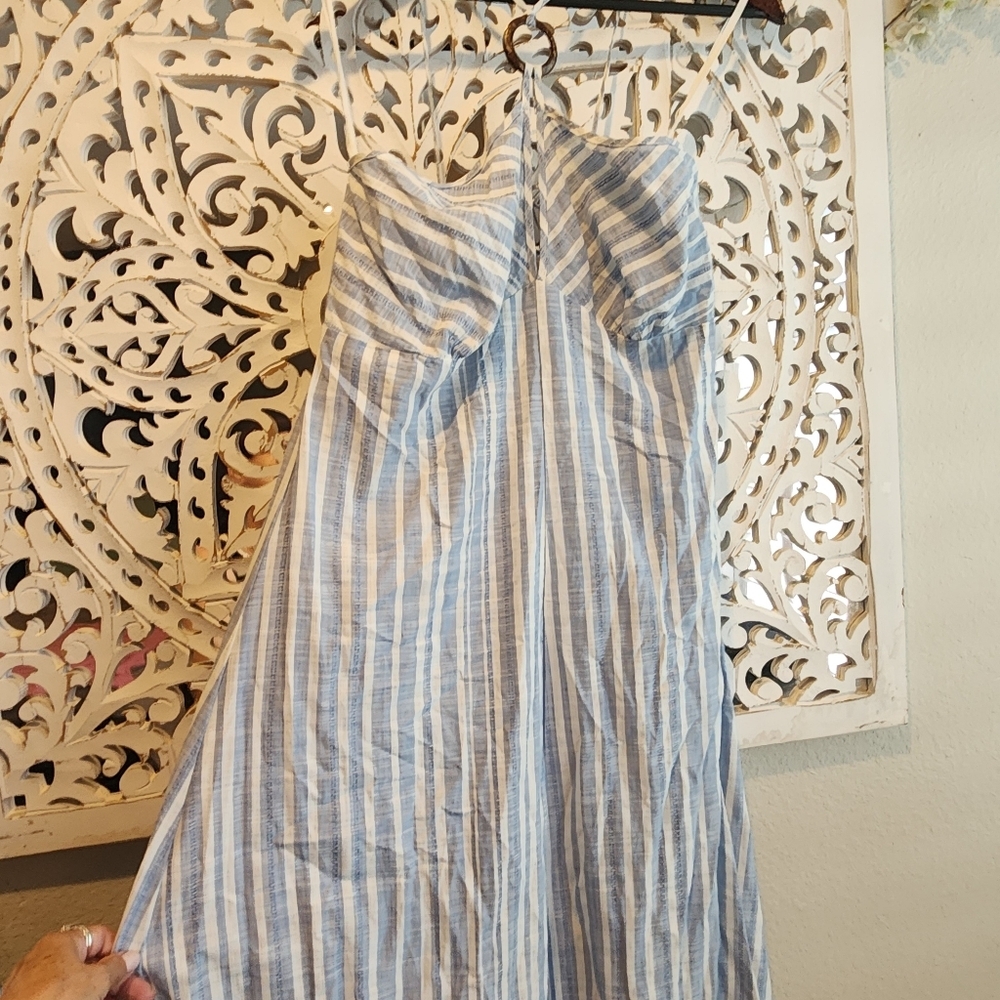 EVERYDAY RITUAL PAIGE MAXI DRESS RODANTHE STRIPE ADJUSTABLE STRAPS WOMENS LARGE - Picture 6 of 15